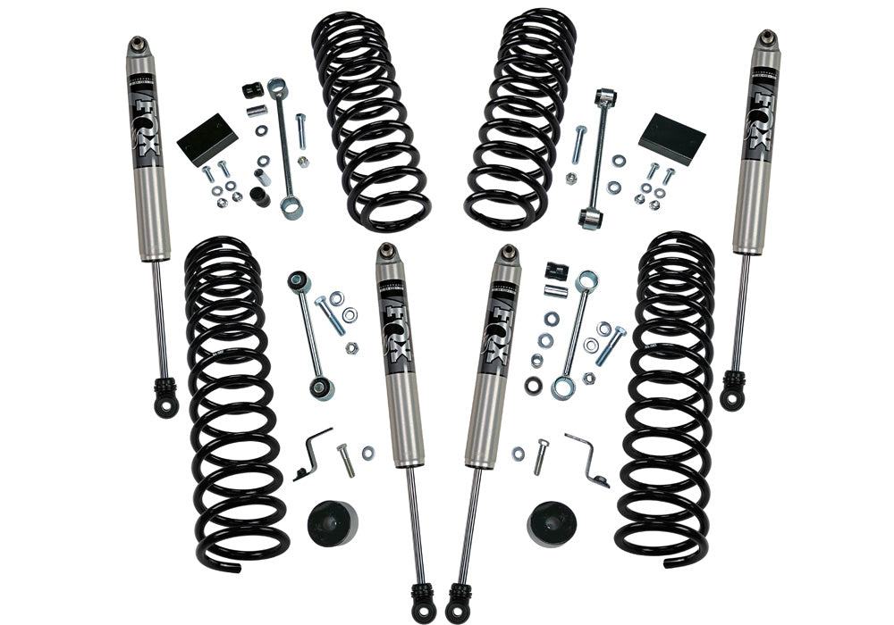 18-19 Jeep Wrangler JL Unlimited 2.5in Dual Rate Coil Lift Kit- Incl Rubicon w/ Fox Shocks - K183F - front view