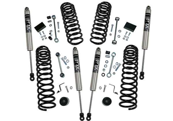 18-19 Jeep Wrangler JL Unlimited 2.5in Dual Rate Coil Lift Kit- Incl Rubicon w/ Fox Shocks - K183F - front view