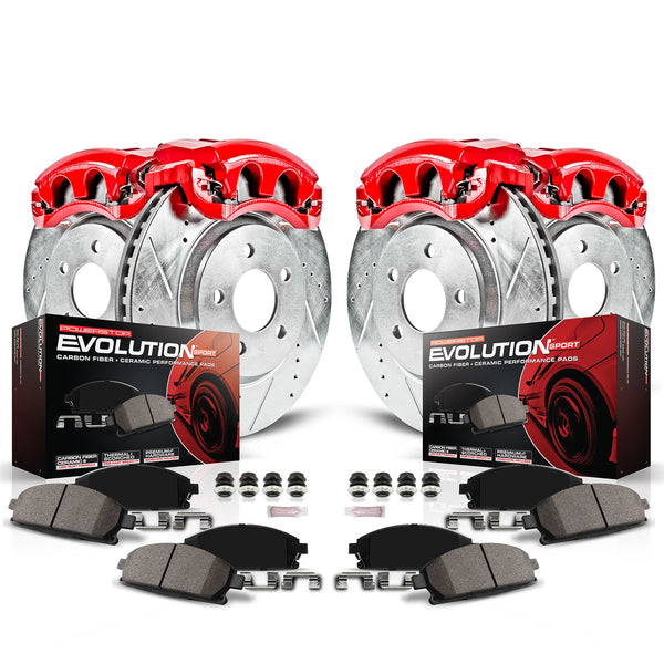 Power Stop 00-02 Ford Expedition Front & Rear Z23 Evolution Sport Brake Kit w/Calipers - KC1919 for 2000-2004 Ford F 150