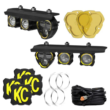 KC HiLiTES 2021+ Ford Bronco FLEX ERA 3 Dual Mode SAE Fog Light Pocket Kit - 97168 for 2021-2026 Ford Bronco - front view