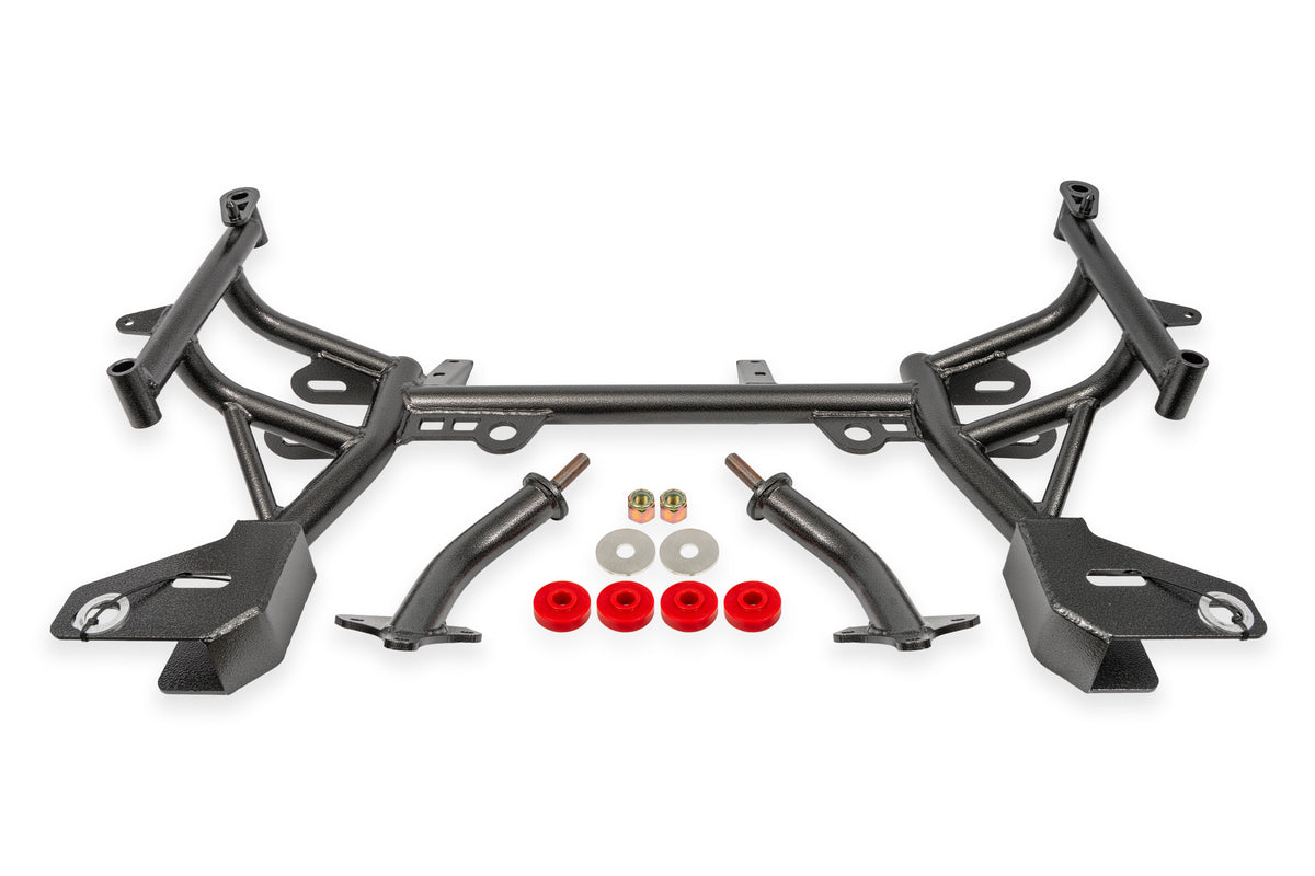 BMR 93-02 F-Body K-Member w/ Turbo SBC/BBC Motor Mounts and Pinto Mounts - Black Hammertone - KM015-1H