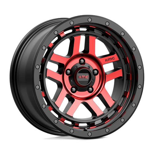 KMC Km540 Recon 18X8.5 5X127 +0MM Gloss Black Mach W/ Red Tint