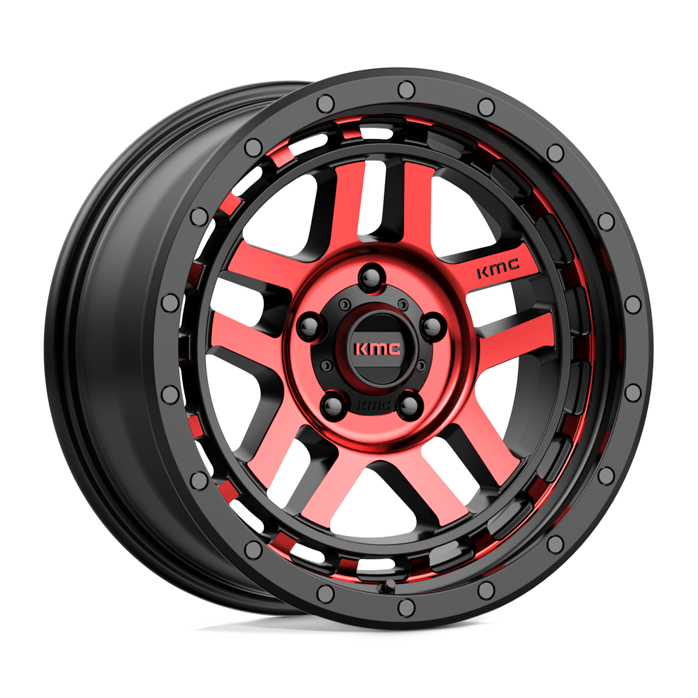 KMC Km540 Recon 18X8.5 5X127 +0MM Gloss Black Mach W/ Red Tint