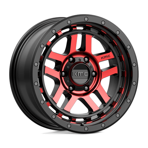 KMC Km540 Recon 18X8.5 6X139.7 +0MM Gloss Black Mach W/ Red Tint