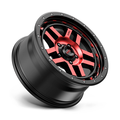 KMC Km540 Recon 17X9 5X127 -12MM Gloss Black Mach W/ Red Tint