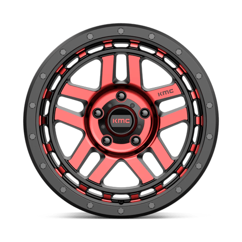 KMC Km540 Recon 17X9 5X127 -12MM Gloss Black Mach W/ Red Tint