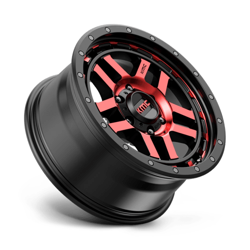 KMC Km540 Recon 18X8.5 6X139.7 +18MM Gloss Black Mach W/ Red Tint