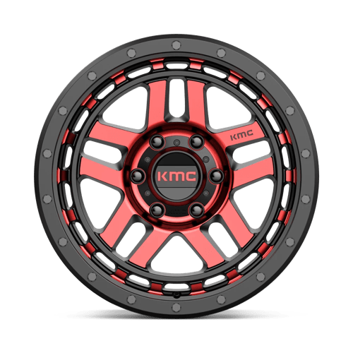 KMC Km540 Recon 18X8.5 6X139.7 +18MM Gloss Black Mach W/ Red Tint