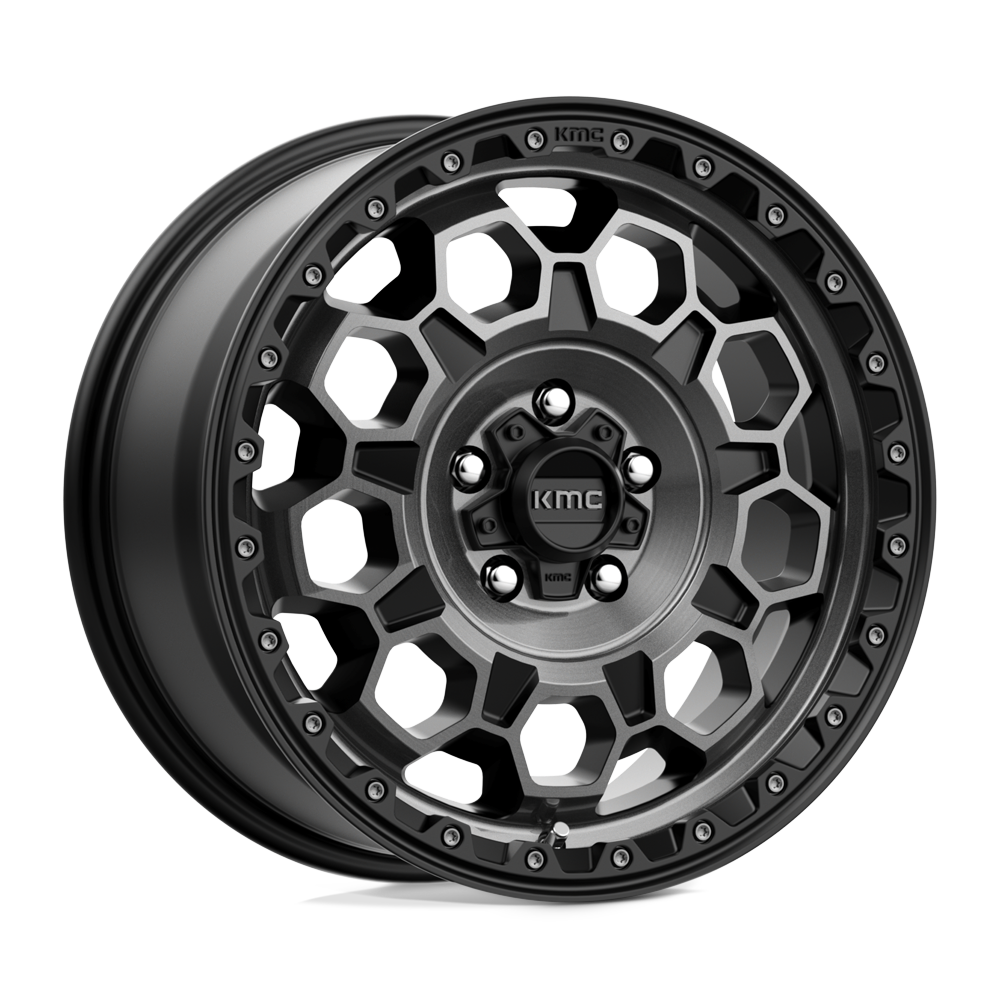 KMC Km545 Trek 17X9 6X139.7 -12MM Satin Black W/ Gray Tint