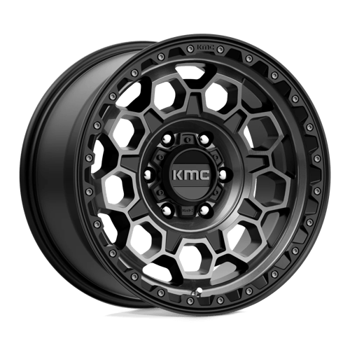 KMC Km545 Trek 17X9 6X139.7 +0MM Satin Black W/ Gray Tint
