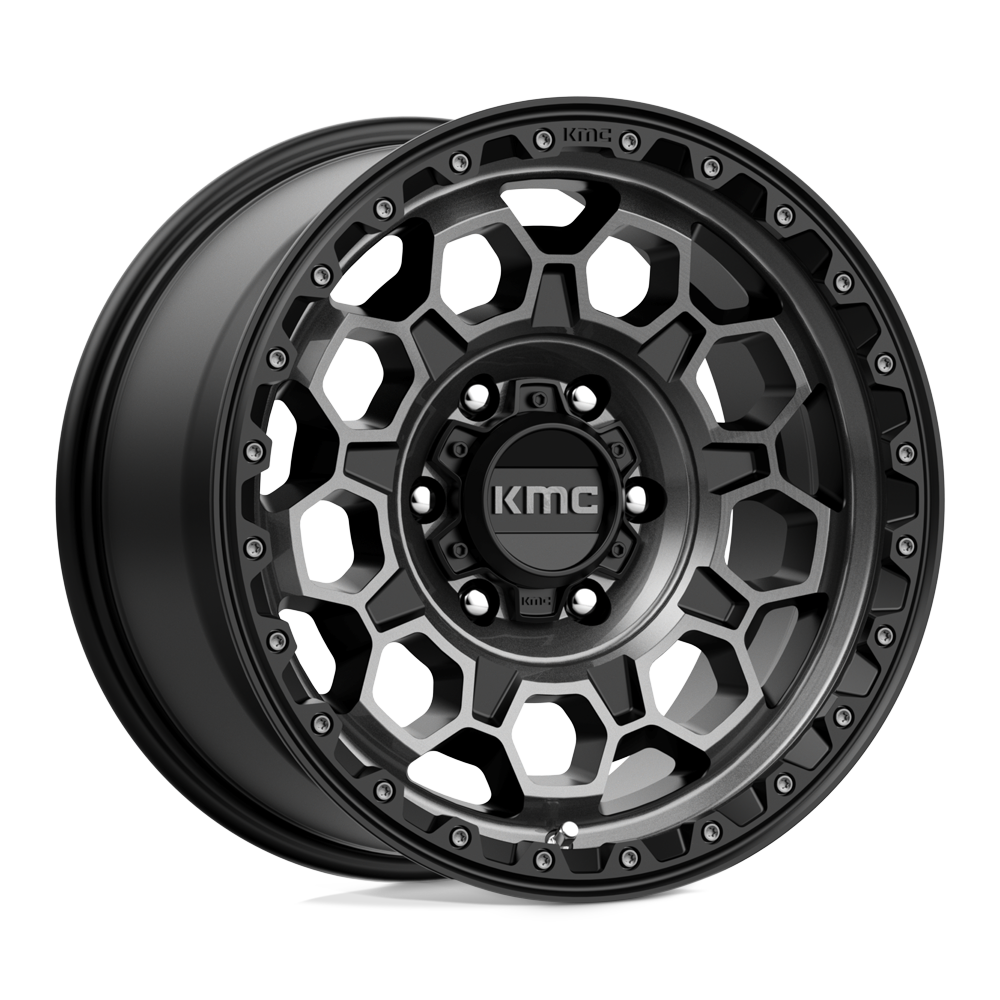 KMC Km545 Trek 17X9 6X139.7 +0MM Satin Black W/ Gray Tint