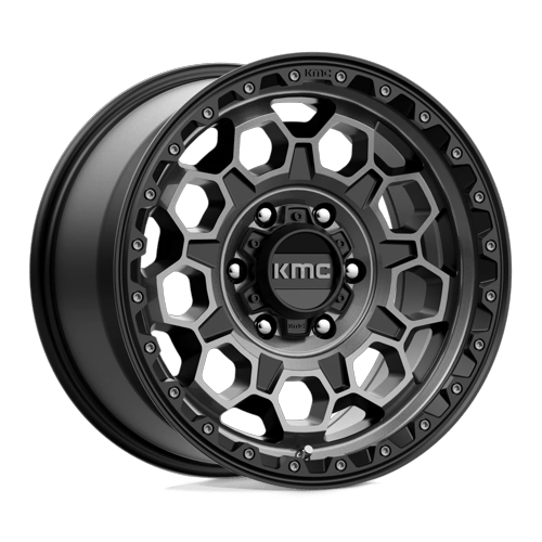KMC Km545 Trek 17X9 6X139.7 +18MM Satin Black W/ Gray Tint