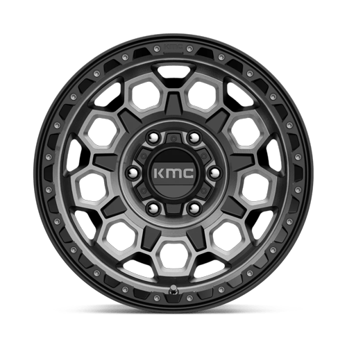 KMC Km545 Trek 17X9 6X139.7 +18MM Satin Black W/ Gray Tint
