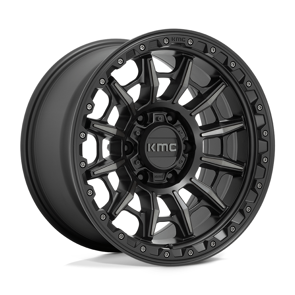 KMC Km547 Carnage 17X9 6X139.7 -12MM Satin Black W/ Gray Tint