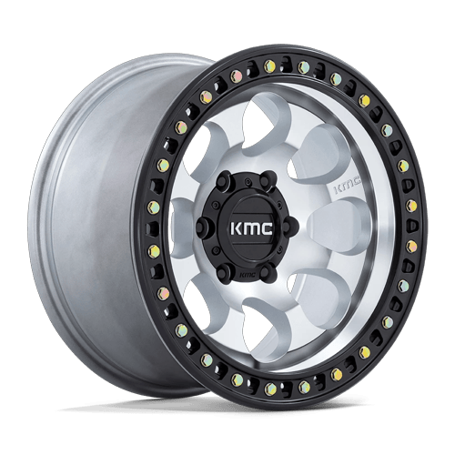 KMC Km550 Riot Sbl 18X9 6X139.7 +18MM Machined W/ Satin Black Lip