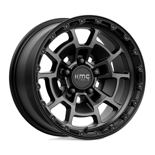 KMC Km718 Summit 17X8.5 5X127 +0MM Satin Black W/ Gray Tint