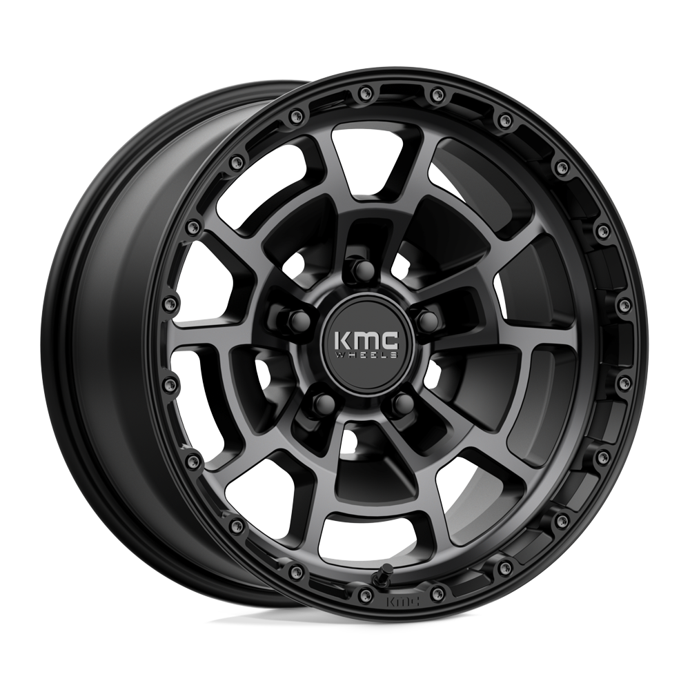 KMC Km718 Summit 17X8.5 5X127 +0MM Satin Black W/ Gray Tint