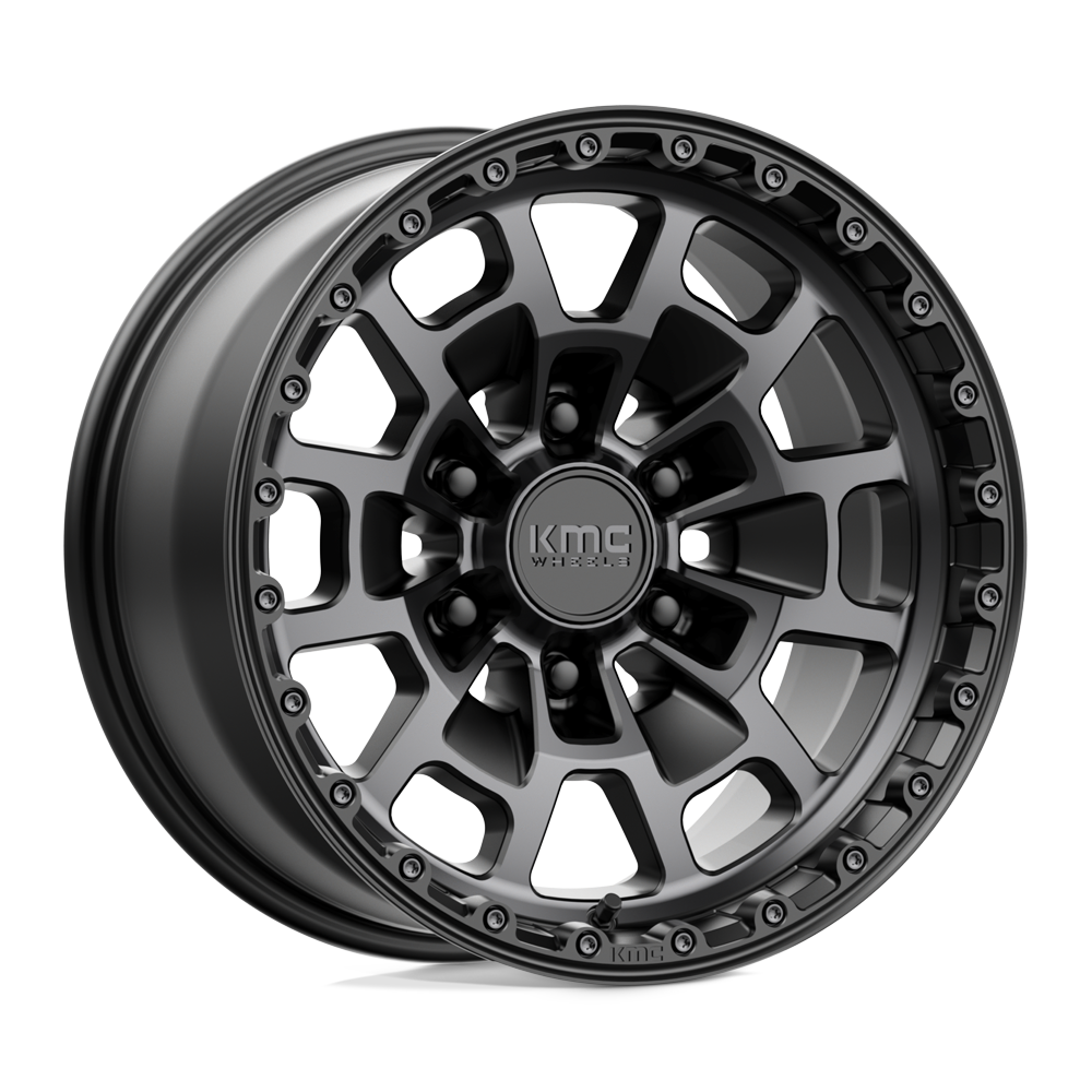 KMC Km718 Summit 17X8.5 6X139.7 +0MM Satin Black W/ Gray Tint