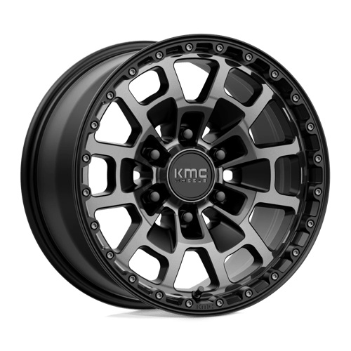 KMC Km718 Summit 17X8.5 6X139.7 +18MM Satin Black W/ Gray Tint