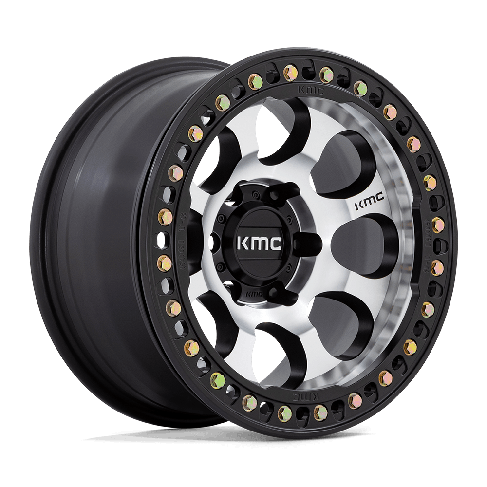 KMC Km237 Riot Beadlock 17X9 5X127 -38MM Mach Satin Black Window & Ring