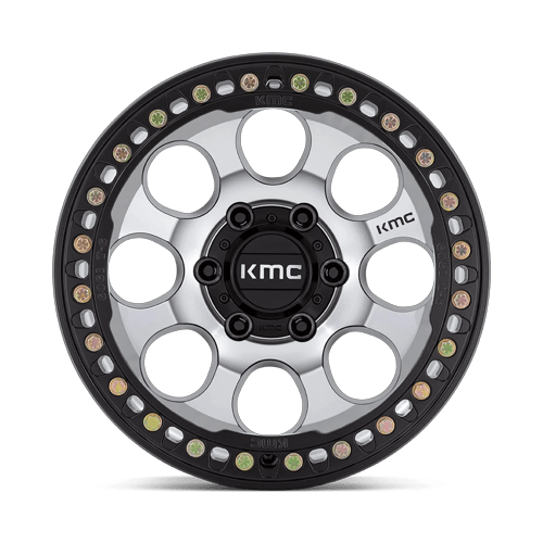 KMC Km237 Riot Beadlock 17X9 5X127 -38MM Mach Satin Black Window & Ring