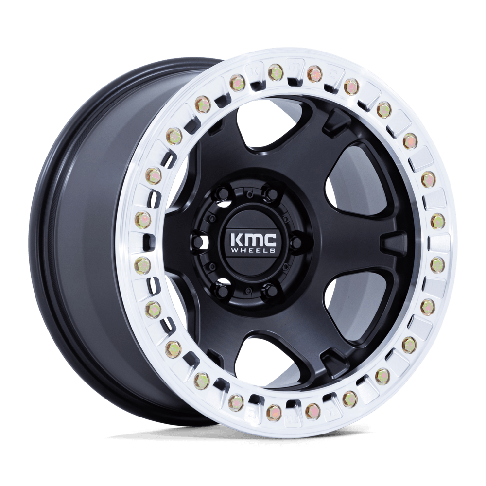 KMC Km238 Vi Beadlock 17X9 5X127 -38MM Satin Black W/ Machined Ring