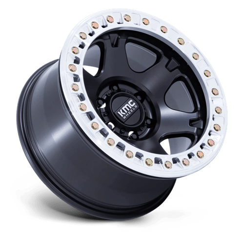 KMC Km238 Vi Beadlock 17X9 5X127 -38MM Satin Black W/ Machined Ring
