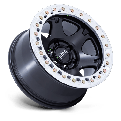 KMC Km238 Vi Beadlock 17X9 5X127 -12MM Satin Black W/ Machined Ring