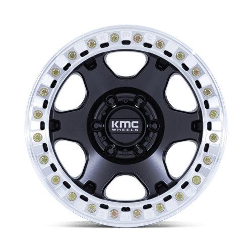 KMC Km238 Vi Beadlock 17X9 6X139.7 -12MM Satin Black W/ Machined Ring