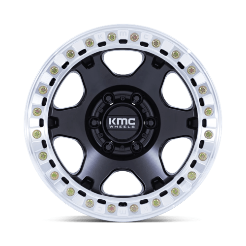KMC Km238 Vi Beadlock 17X9 BLANK -12MM Satin Black W/ Machined Ring
