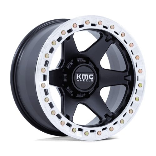 KMC Km238 Vi Beadlock 20X10 5X127 -48MM Satin Black W/ Machined Ring