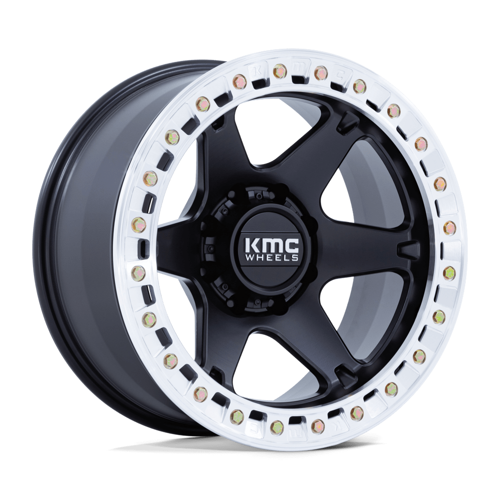 KMC Km238 Vi Beadlock 20X10 5X127 -48MM Satin Black W/ Machined Ring