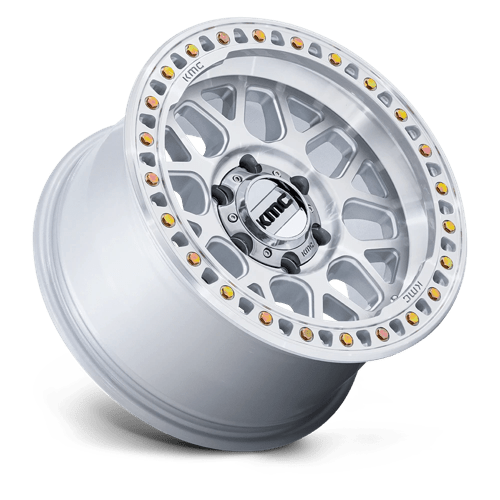 KMC Km549 Grs 17X9 6X139.7 -12MM Gloss Silver W/ Machined Face