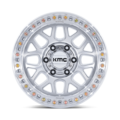 KMC Km549 Grs 17X9 6X139.7 +18MM Gloss Silver W/ Machined Face