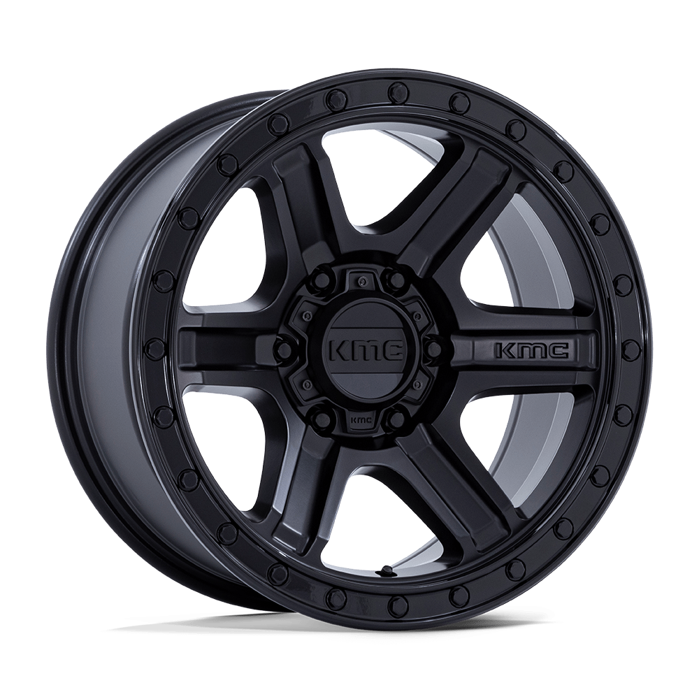 KMC Km551 Outrun 17X8.5 5X127 -10MM Matte Black W/ Gloss Black Lip