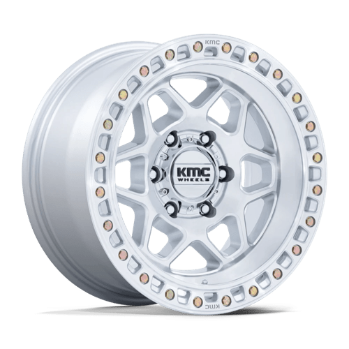 KMC Km553 Torx 17X9 5X127 -12MM Gloss Silver W/ Machined Face