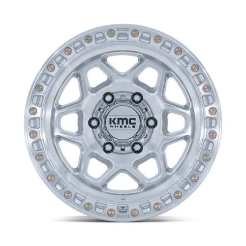 KMC Km553 Torx 17X8.5 6X139.7 +0MM Gloss Silver W/ Machined Face