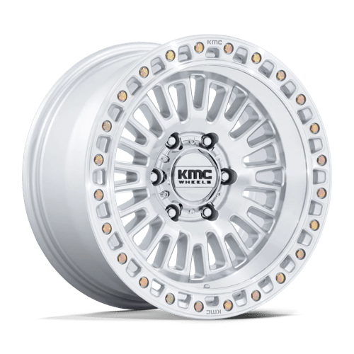 KMC Km554 Aztec 17X8.5 5X127 +0MM Gloss Silver W/ Machined Face