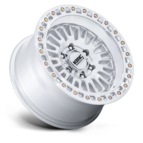 KMC Km554 Aztec 17X8.5 6X135 +0MM Gloss Silver W/ Machined Face