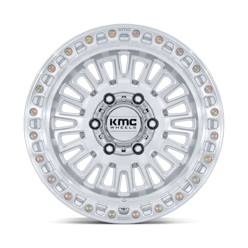 KMC Km554 Aztec 17X8.5 6X139.7 +0MM Gloss Silver W/ Machined Face