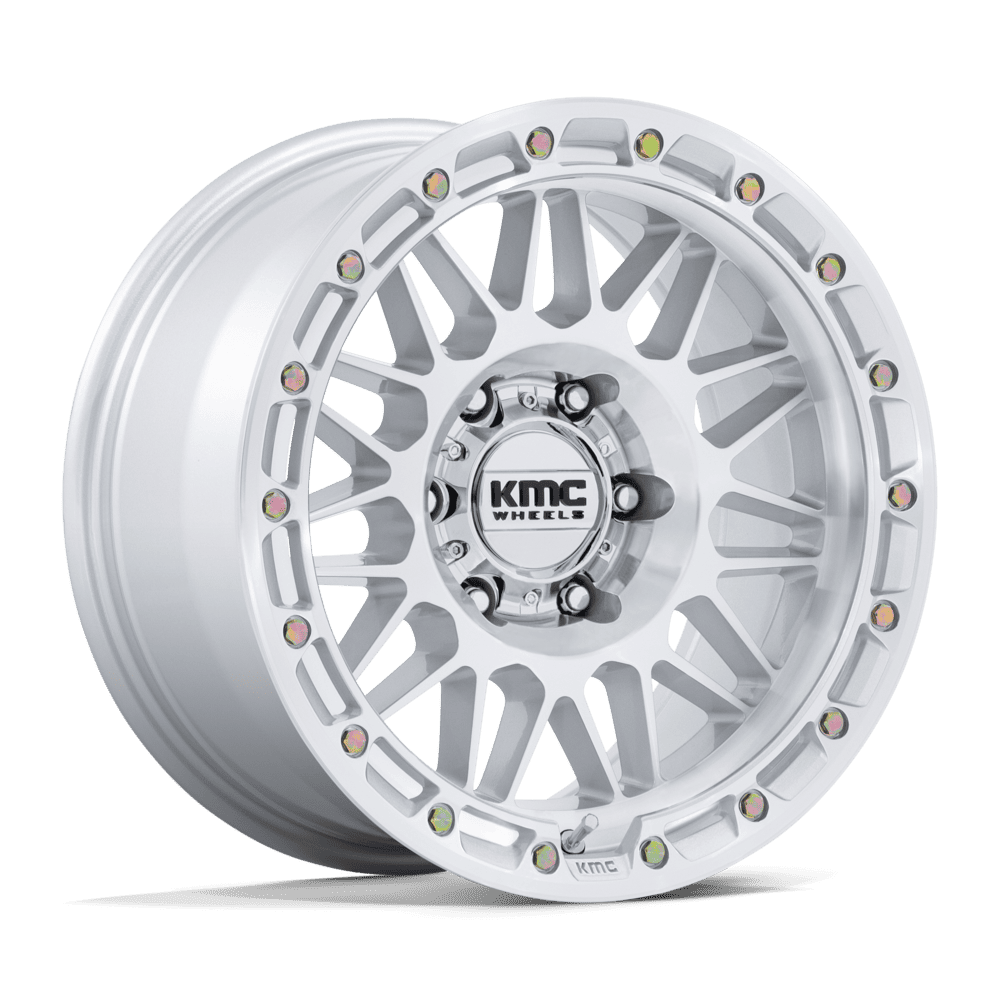 KMC Km555 Attack 17X8.5 6X135 -10MM Gloss Silver W/ Machined Face