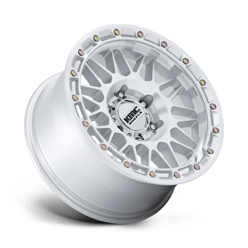 KMC Km555 Attack 17X8.5 6X139.7 +0MM Gloss Silver W/ Machined Face