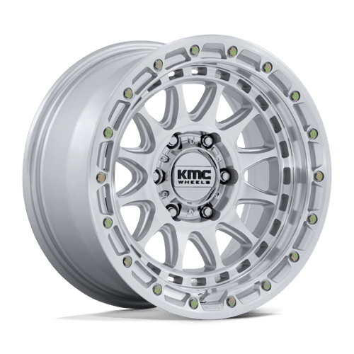 KMC Km556 Crux 17X8.5 5X127 +0MM Gloss Silver W/ Machined Face