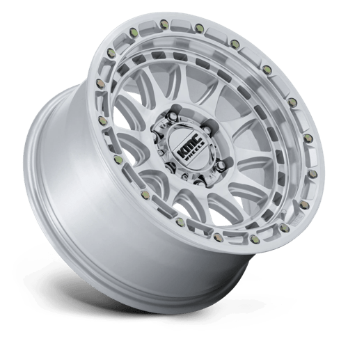 KMC Km556 Crux 17X8.5 5X127 +0MM Gloss Silver W/ Machined Face