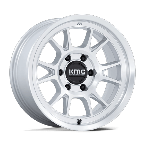 KMC Km729 Range 17X8.5 5X127 -10MM Gloss Silver W/ Machined Face