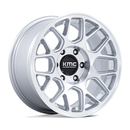 KMC Km730 Hatchet 17X8.5 5X127 -10MM Gloss Silver W/ Machined Face
