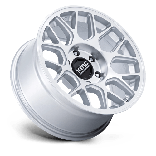 KMC Km730 Hatchet 17X8.5 5X127 -10MM Gloss Silver W/ Machined Face
