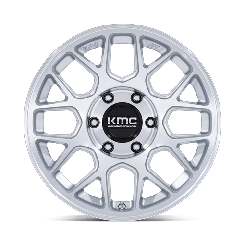 KMC Km730 Hatchet 17X8.5 6X120 +25MM Gloss Silver W/ Machined Face