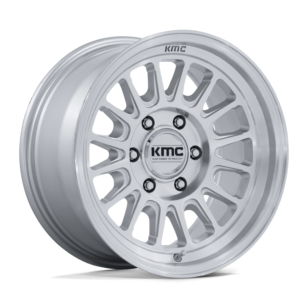 KMC Km733 Impact Fft 17X8.5 6X135 +0MM Gloss Silver W/ Machined Face