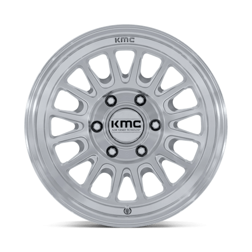 KMC Km733 Impact Fft 17X8.5 6X139.7 +25MM Gloss Silver W/ Machined Face